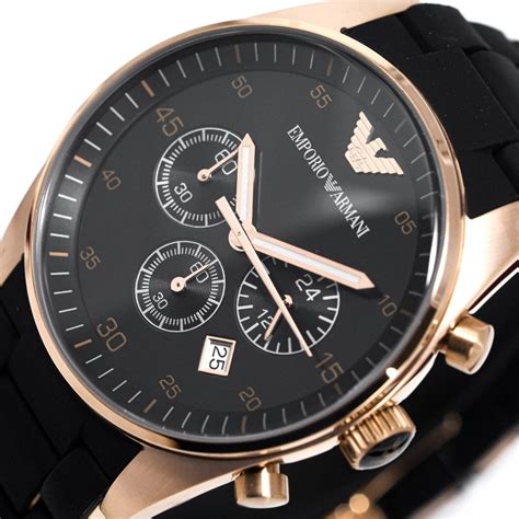 Emporio Armani AR5906 Rose Gold Black Ladies SPORTIVO.